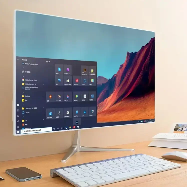 

2023 Wholesale 24'' FHD Screen All In One PC Desktop Intel i7 Quad Core 8GB RAM 256G Computer With