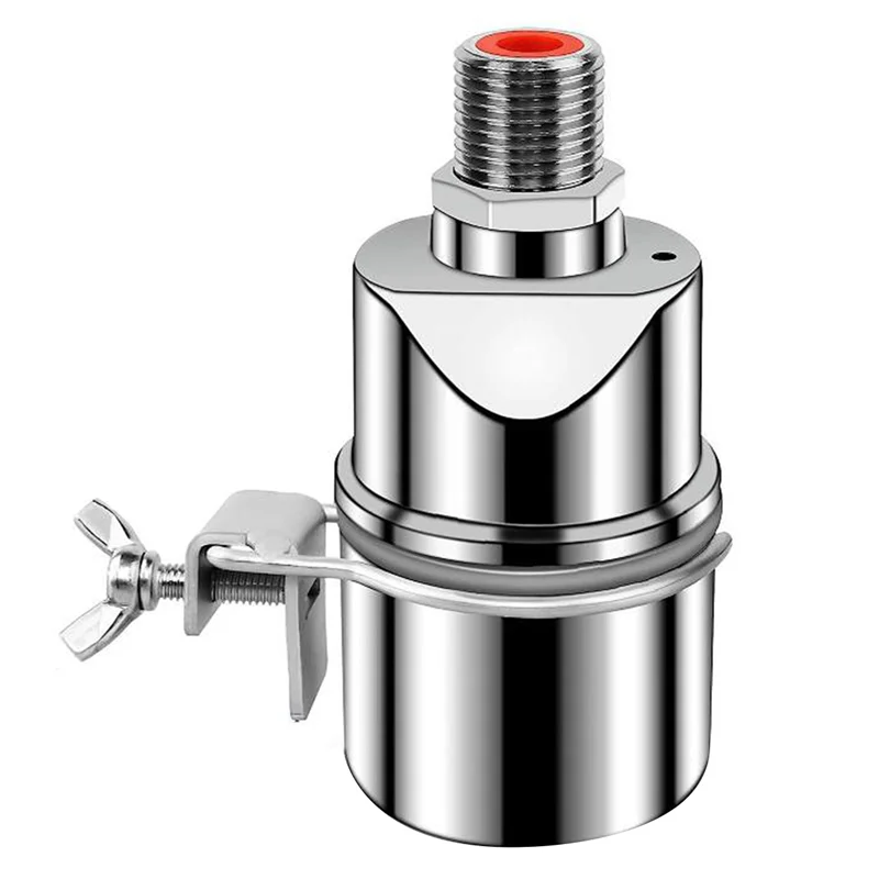 

Automatic Water Level Control Valve 1/2 Inch Stainless Steel Float Ball Valve for Tank Swimming Pool Straight with Clip