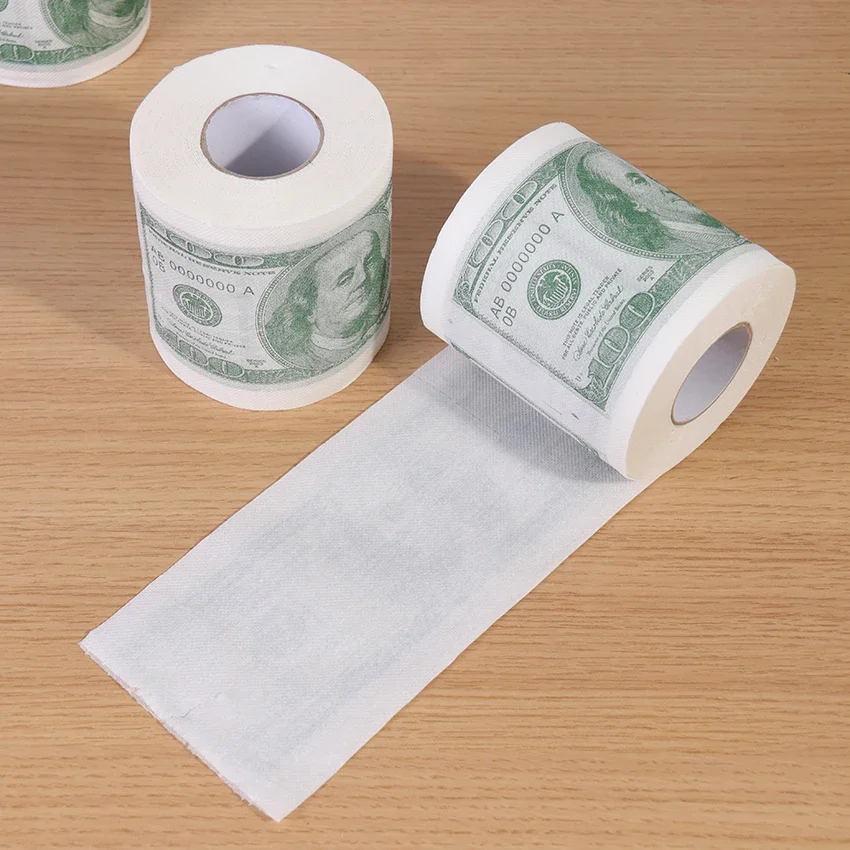 1 Roll Home Supplies Wood Pulp One Hundred Dollars Printed Rolling Paper Funny Toilet Paper Humor Toilet Novelty Gift