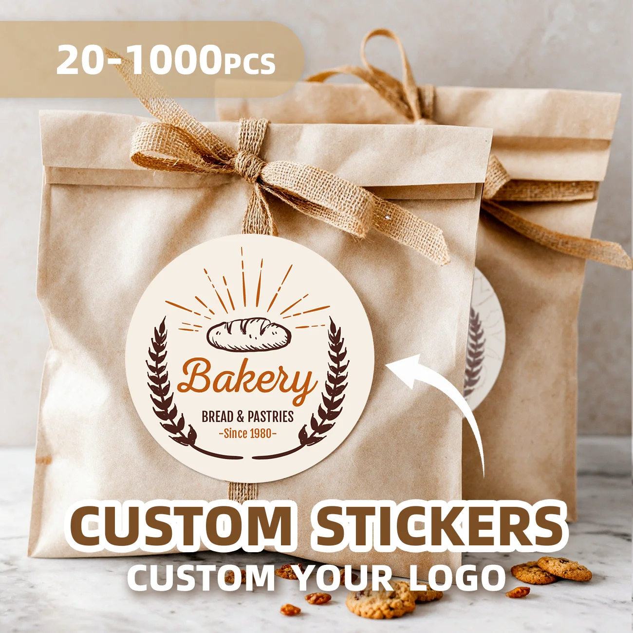 Benutzerdefinierte Aufkleber, runde, personalisierte Aufkleber, wasserfest, individuelle Logo-Etiketten für Hochzeit, Geburtstag, Geschenkbox, Umschlagverpackung – Detail 1