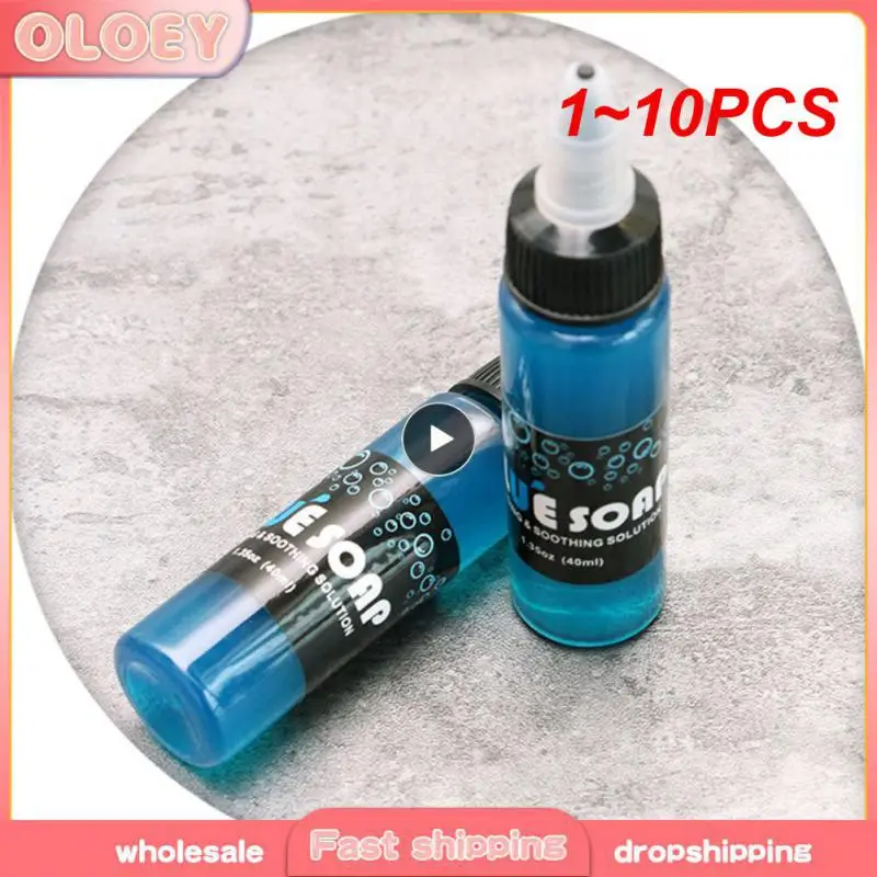 

1 ~ 10 шт. микроблейдинг 40 мл синее мыло очищающее и успокаивающее решение для тату студийные принадлежности для татуировок принадлежности для очистки татуировок