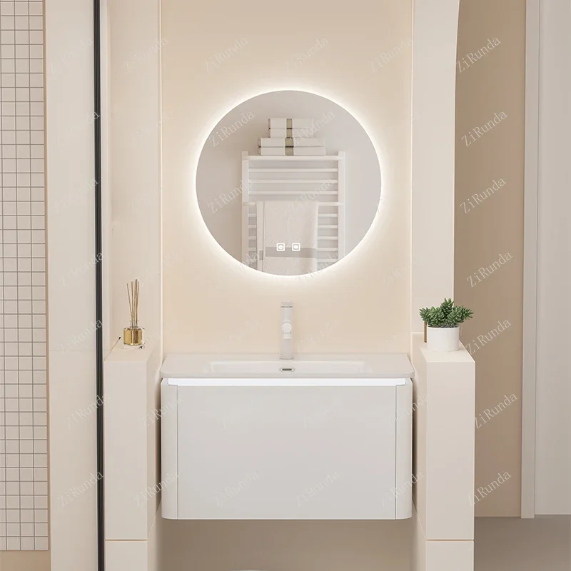 ~Modern Minimalist Bathroom Cabinet Ceramic Whole Washbin Wash Basin Cabinet Combination