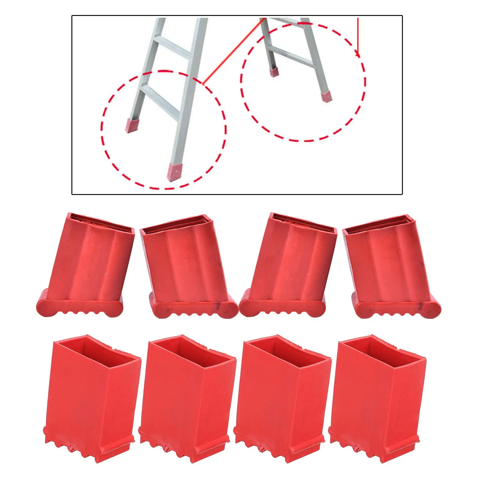 Ladder Feet Covers 4 Pieces Durable Suitable for Most Ladders Anti Skid Rubber Steep Ladder Foot Pads Protects Your Floor
