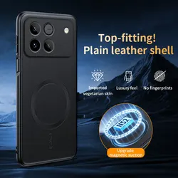 Custodia Magnetica per Smartphone in Pelle Liscia di Lusso - Cover Antiurto