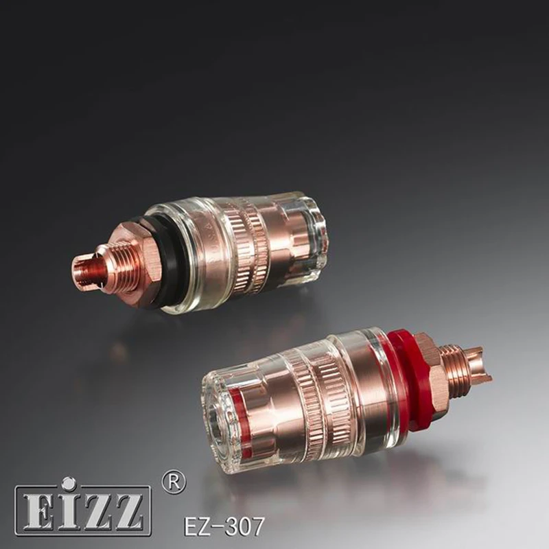 EIZZ Speaker Binding Post EZ 307 Copper Plate Brass Connector Banana Jack HIFI DIY Amplifier