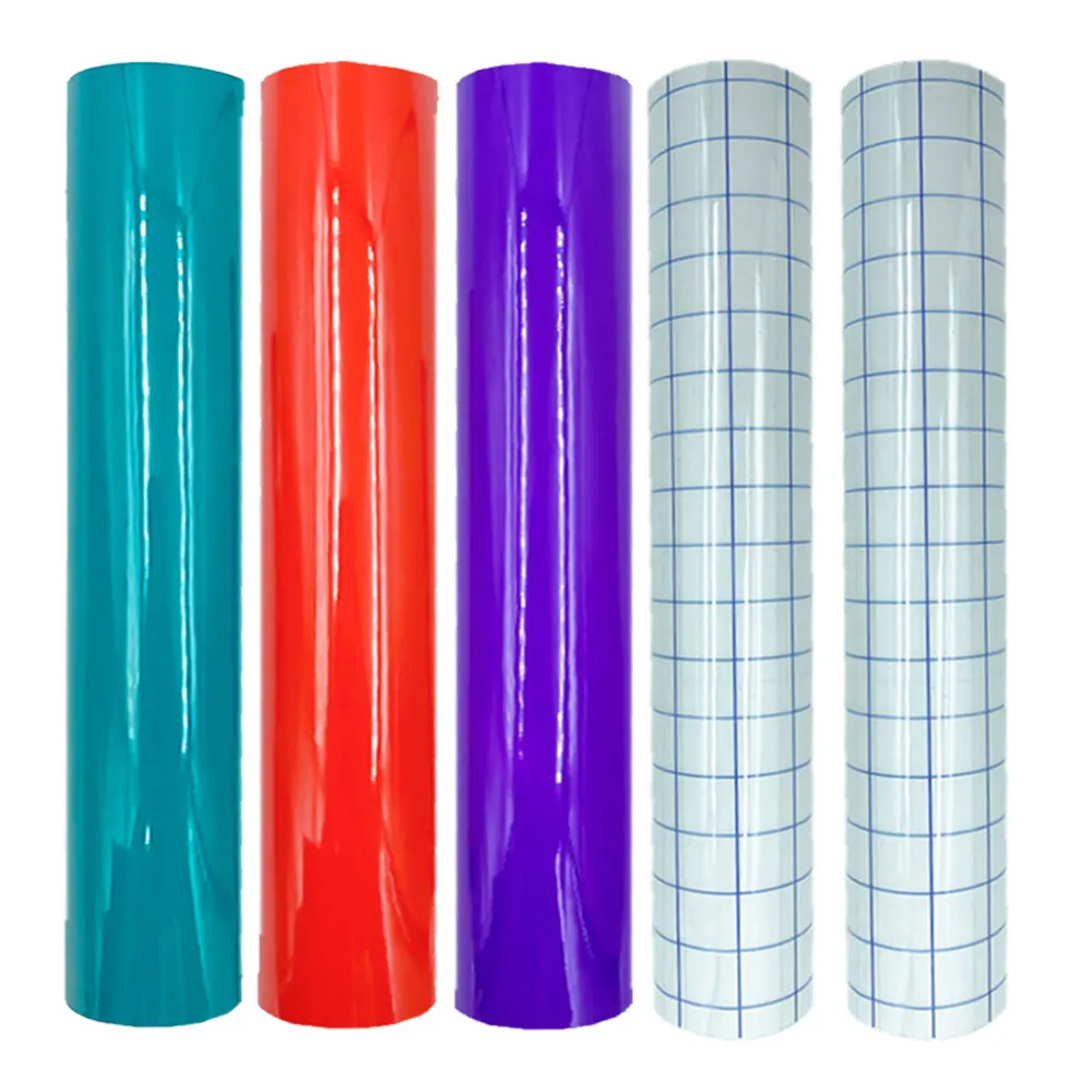 12x10in Hot Sensitive Color Changing Vinyl Adhesive Craft Film Sheet 3 Colors with 2pcs Transfer Paper For Cut Cup Home Decor