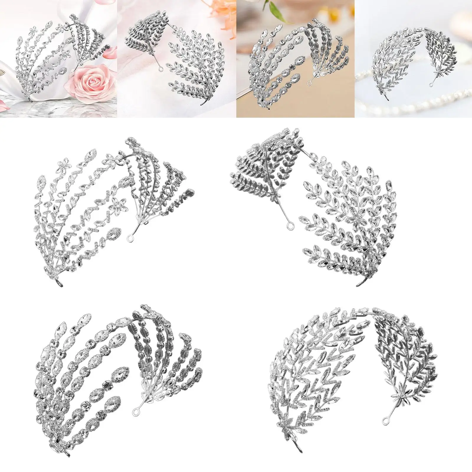 Bridal Wedding Headband Bride Head Accessories Jewelry Bridal Tiara Crown for Stage Performance Cosplay Prom Holiday Engagement