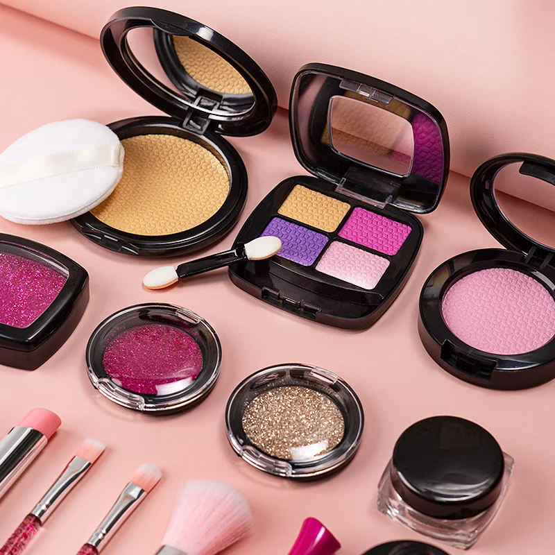 Children Makeup Cosmetics Pretend Playing Box Princess Make Up Girl Toy Play Set Lipstick Eye Shadow Safety Nontoxic Kit Toy Kid makeup toy princess pretend toys cosmetics set