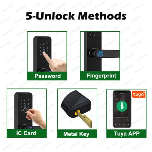 RAYKUBE K7 프로 + 지문 도어락 스마트 블루투스 투야 앱 원격 잠금 해제 키리스 전자 스마트 홈 3