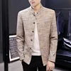 Blazer New Men's Fashion Business Gentleman Wedding British Style Work MAO Suit Outdoor Casual Slim Standing Collar Blazer 6