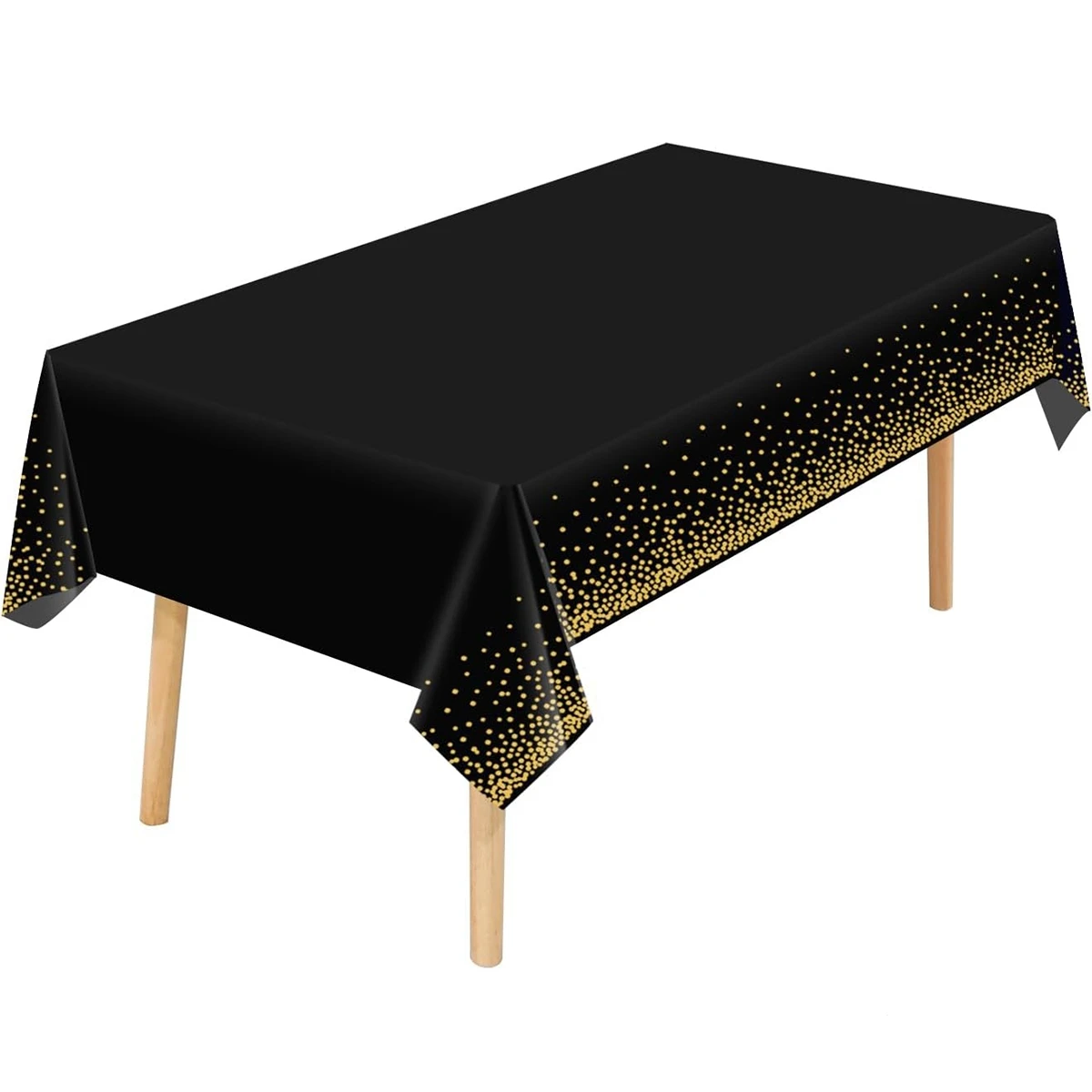 Disposable Tablecloth 137x274cm Disposable Rectangle Gold Dot Waterproof Party Table Covers for Birthday Wedding Party Decorations