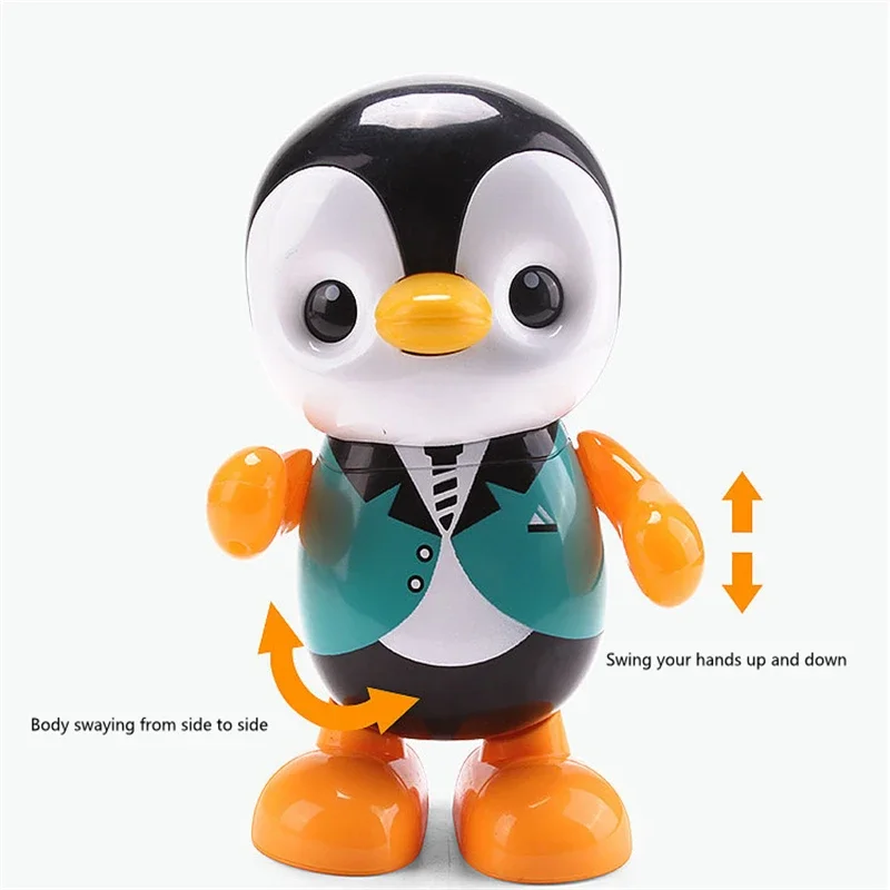 Educational Smart Dancing Penguin Toys with LED & Lights Music Interactive Swing Walking Robot Early Learning Sensory for Baby