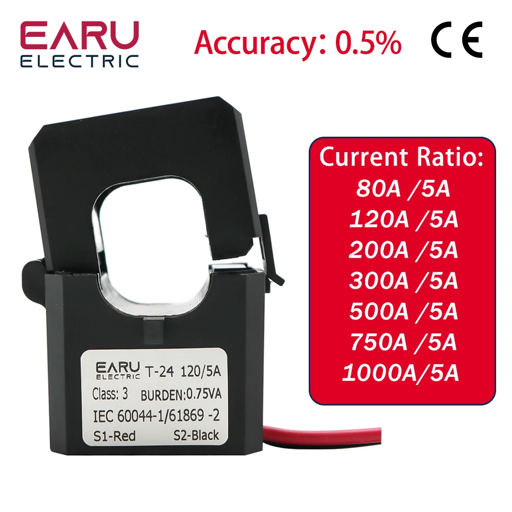 Transformador de Alta Frequência do Núcleo Rachado Sensor Atual C.a. tipo Aberto ct 80a 120a 200a 300a 500a 750a 5a