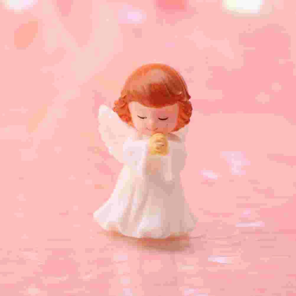 3 Pcs Praying Angel Model Decor Baby Statue Jesus Plushie Vintage Plastic Sculpture Resin Child Office desk ornament woman