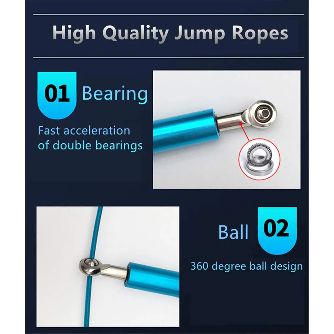 Men Jumping Rope Bearing Skipping Rope Crossfit Workout Equipment Steel Wire Home Gym Exercise and Fitness MMA Boxing Training