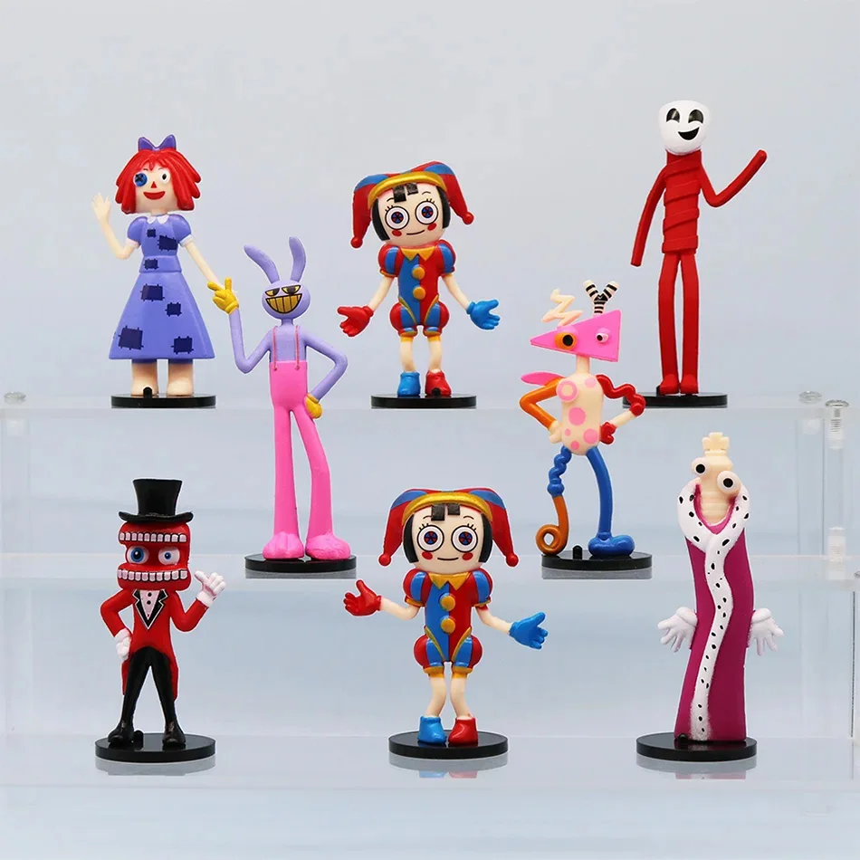 Whimsical Rabbit Clown Figurines - Cartoon Cake Ornaments & Collectible Toys