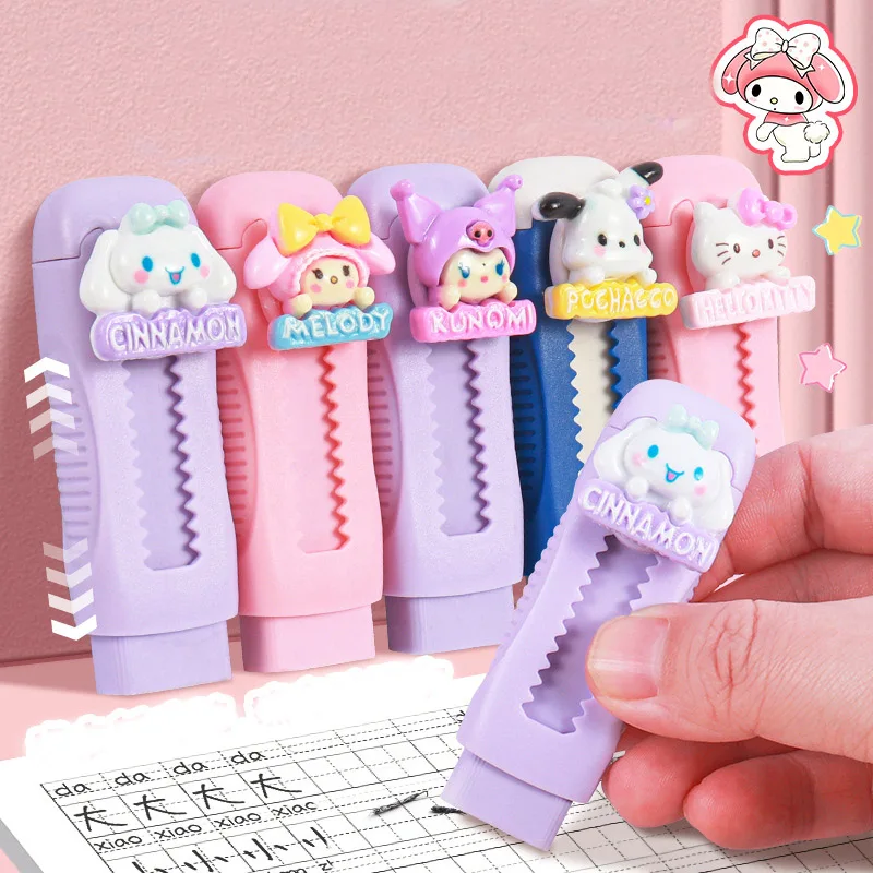 

Kawaii Sanrio Ластик Hello Kittys Kuromi mymelody Cinnamoroll мультфильм аниме Push Pull резиновая картина для письма студенческие Канцтовары