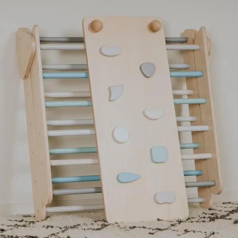 Wooden montessori climber and balance board for kids used wood montessori toy