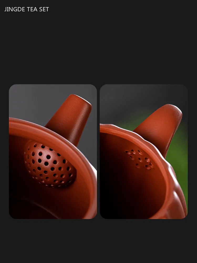 Traditional Purple Clay Teapot Dahongpao Ball Hole Filter Tea Infuser Raw Ore Zisha Tea Set Household Beauty Xishi Teapot