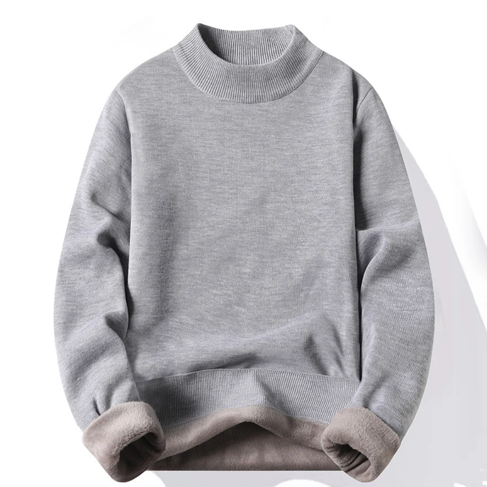 Fashion Men's Casual Slim Fit Basic Turtleneck Knitted Sweater High Collar Pullover Male Double Collar Autumn Winter Tops turtleneck sweater basic sweater