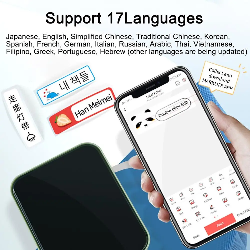 P15 미니 라벨 프린터 무선 휴대용 열전사 태그 프린터 D11 D110 D101 라벨링 기계와 유사한 미니 라벨 메이커