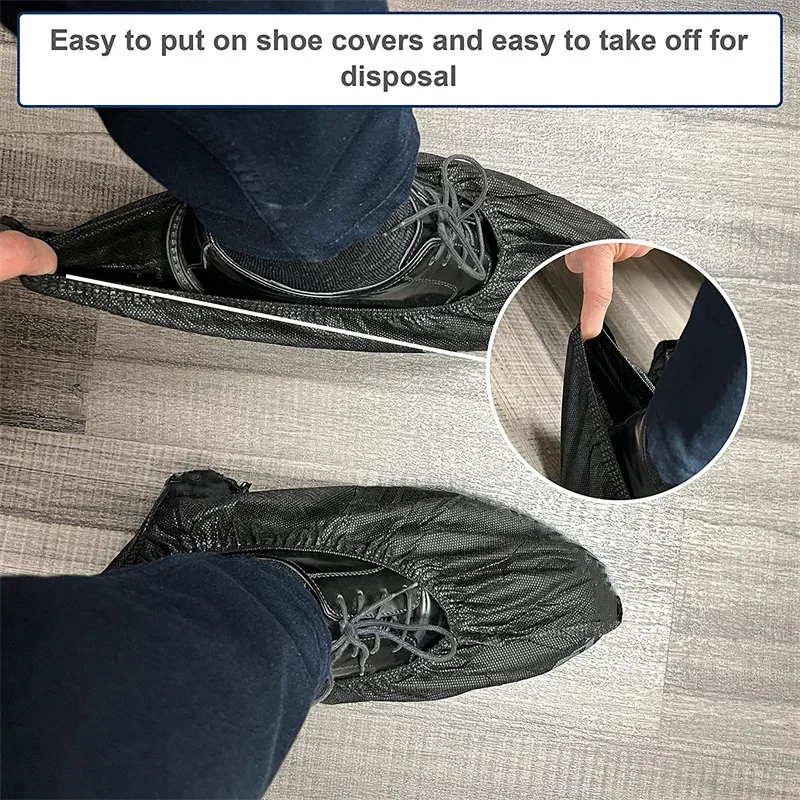 Shoe Covers Disposable 100Pack Non Slip Boot Booties Covers Durable Foot Shoe Protectors shoe covers disposable shoe covers for Indoors Outdoors Home Floors Carpet