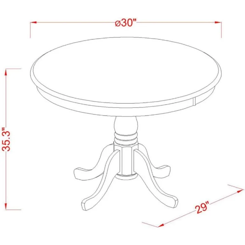 Furniture Piece Kitchen Counter Set Includes a Round Room Table with Pedestal