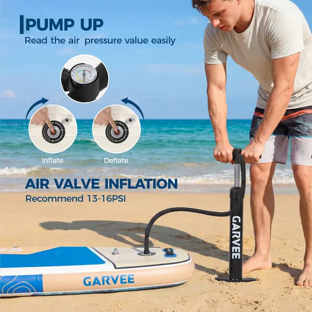 Extra Wide Stable Inflatable Stand Paddle Paddle Board for Adults & Youth – Ultra-Light PVC, Non-Slip EVA Deck, 450lbs Capacity, Adjustable Paddle, High Pressure Pump & Backpack