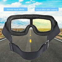 Lunettes Vintage universelles moto lunettes en cuir lunettes Cruiser lunettes pliantes pour moto Motocross lunettes de course 2