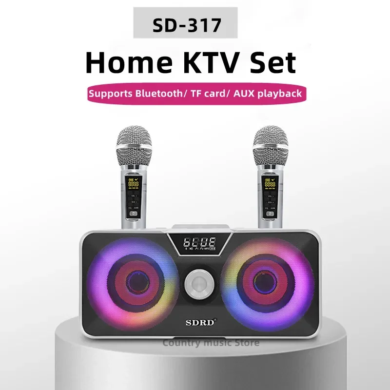 

SD317 Party Music Box Colorful RGB Big Soundbox Wireless Outdoor Audio Player Portable Bluetooth Speaker With Dual U-segment Mic