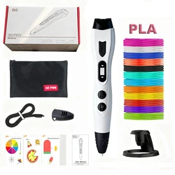 Creative 3D Drawing Pen Set with PLA Filament - Ideal Gift for Kids' Artistic Exploration (White)