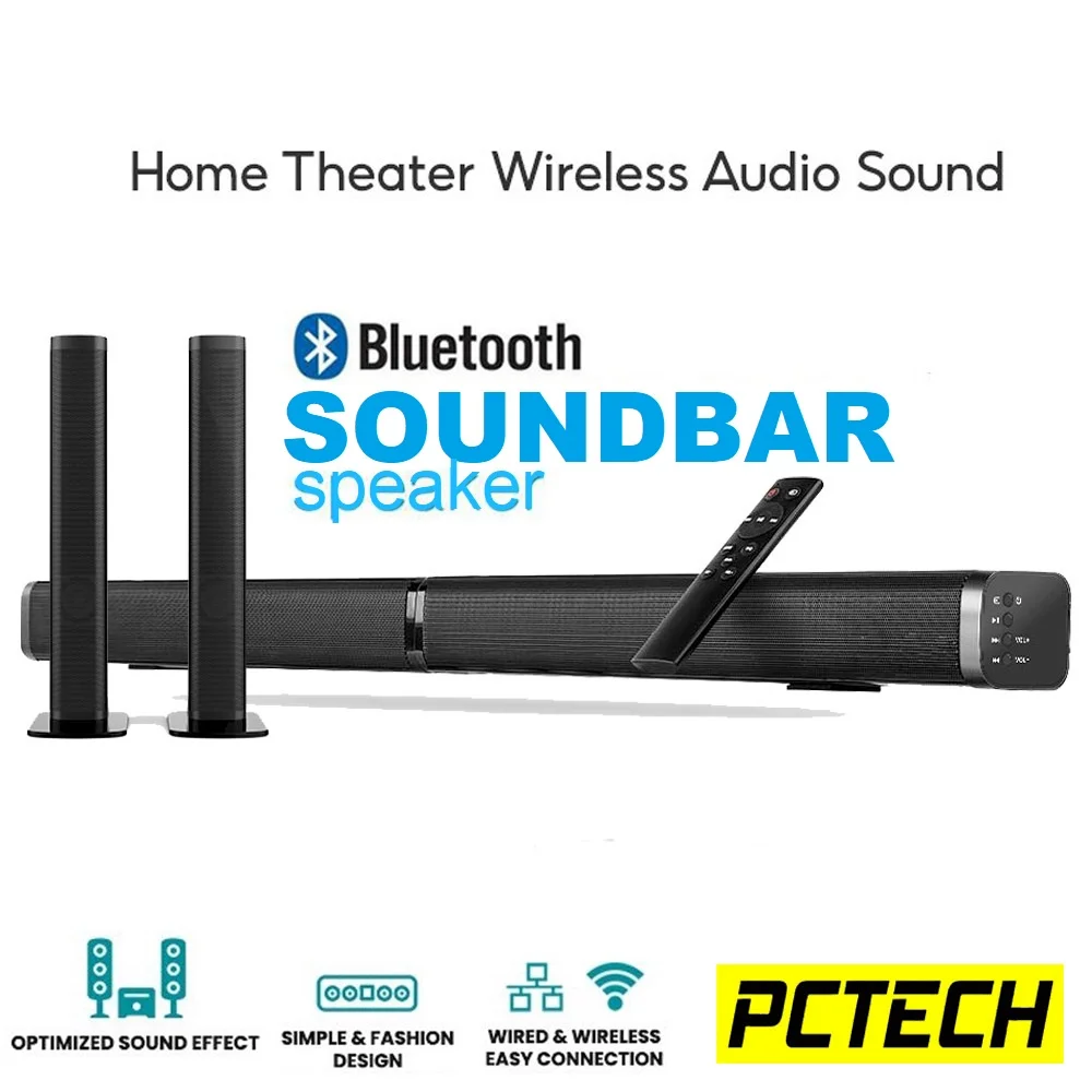 Bluetooth TV Sound Bar Wireless Speaker Builtin Subwoofer Soundbar