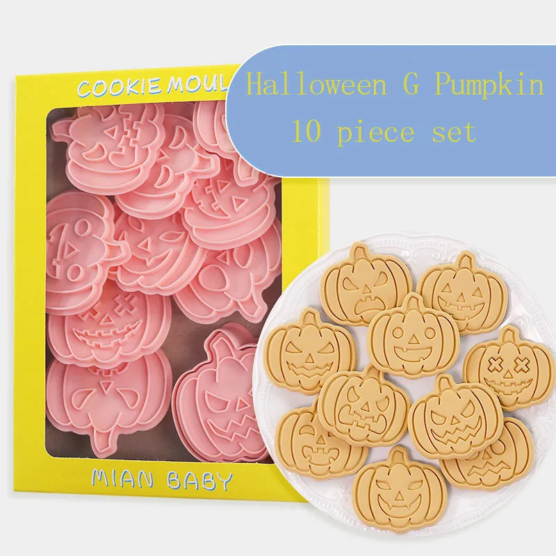 10 Emporte-pièces Halloween En Plastique 3D - Formes Fantômes, Yeux Et Bouches Pour Biscuits, Fondant, Fromage (64 Combinaisons)