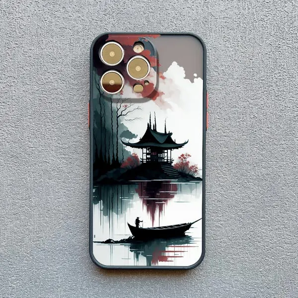 Tinte und waschen Malerei Landschaft Fall für iPhone 15 14 13 Pro Max 12 13 Mini 11 Pro Max 7 8 plus Se2 x xr xs stoß feste Abdeckung Funda – Detail 12