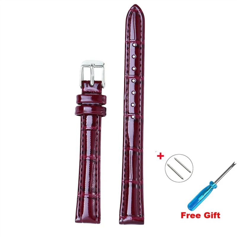 Premium Wine Red Genuine Leather Watch Strap - High-Quality Accessory