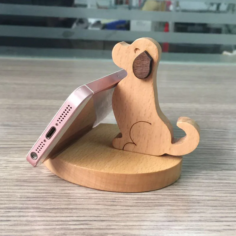 Mignon Support Téléphone en Bois Cadeau - Cadeau Saint Valentin