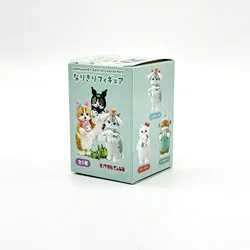 Adorable Mofusand Cats in Sanrio Character Outfits Holding Gift Box Figures Ornaments (Random one)