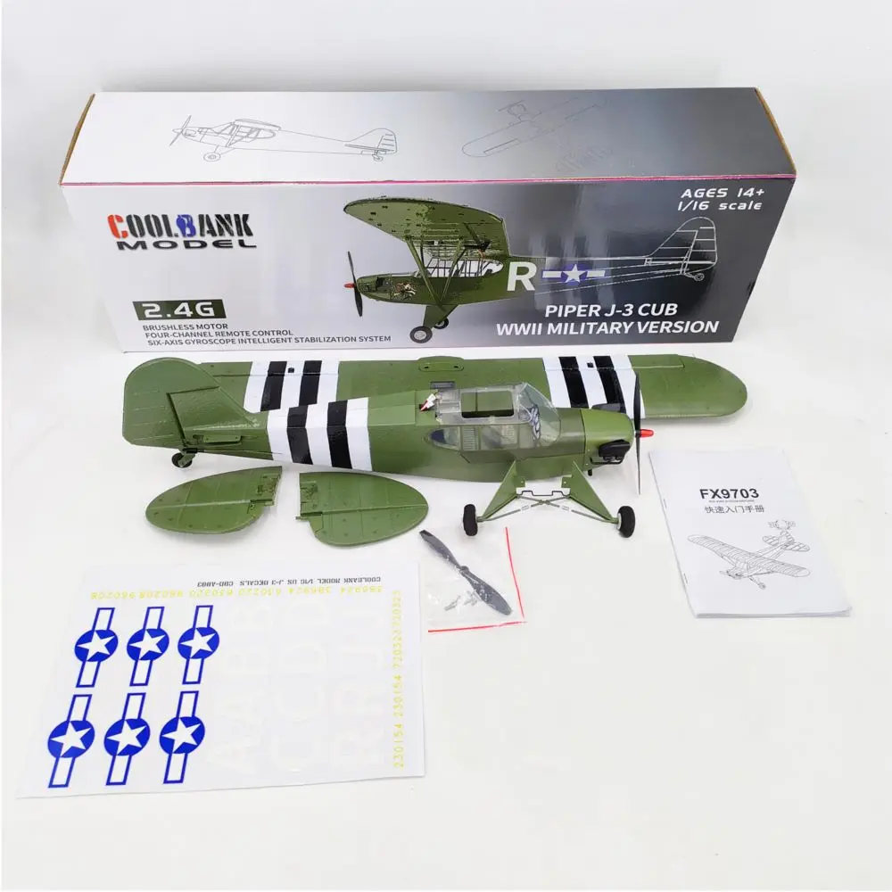 CoolBank Model Piper J3 CUB 1/16 Scale 680mm Wingspan 3D/6G Switchable EPP RC Airplane Warbird RTF Mode 2 5