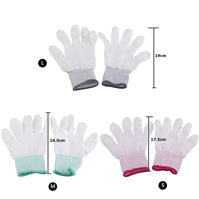 Protective Gloves 4Pairs White Work Non-slip for PC Sewing