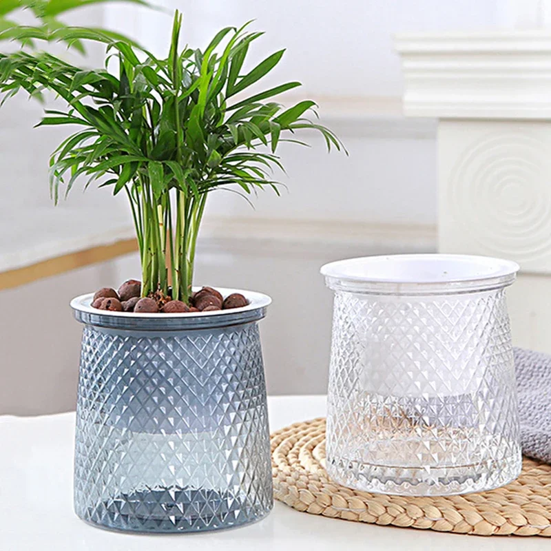 Self Watering Plant Pots, Lazy Hydroponic Water Absorbing Flower Pot, Mini Succulent Planter Tabletop Vase, Home Bonsai Decor 1