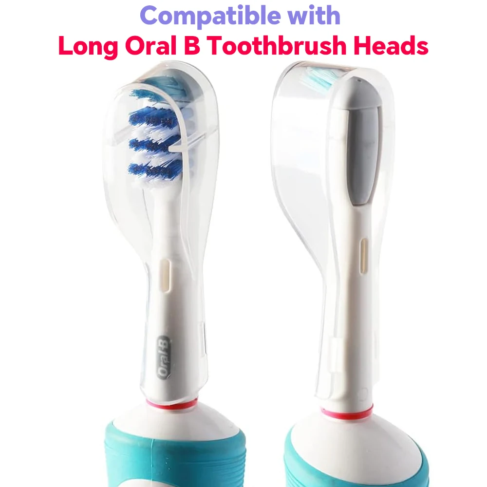4 Pack Compatible with Oral B Long Head Electric Toothbrush Heads Dustproof Cover Caps, Long Replacement Brush Head Protectors