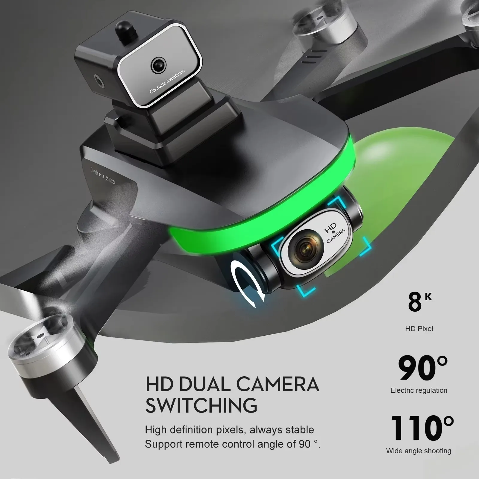 S5S Mini Drone 8K HD Camera Obstacle Avoidance Follow Me Brushless Foldable Quadcopter 3km