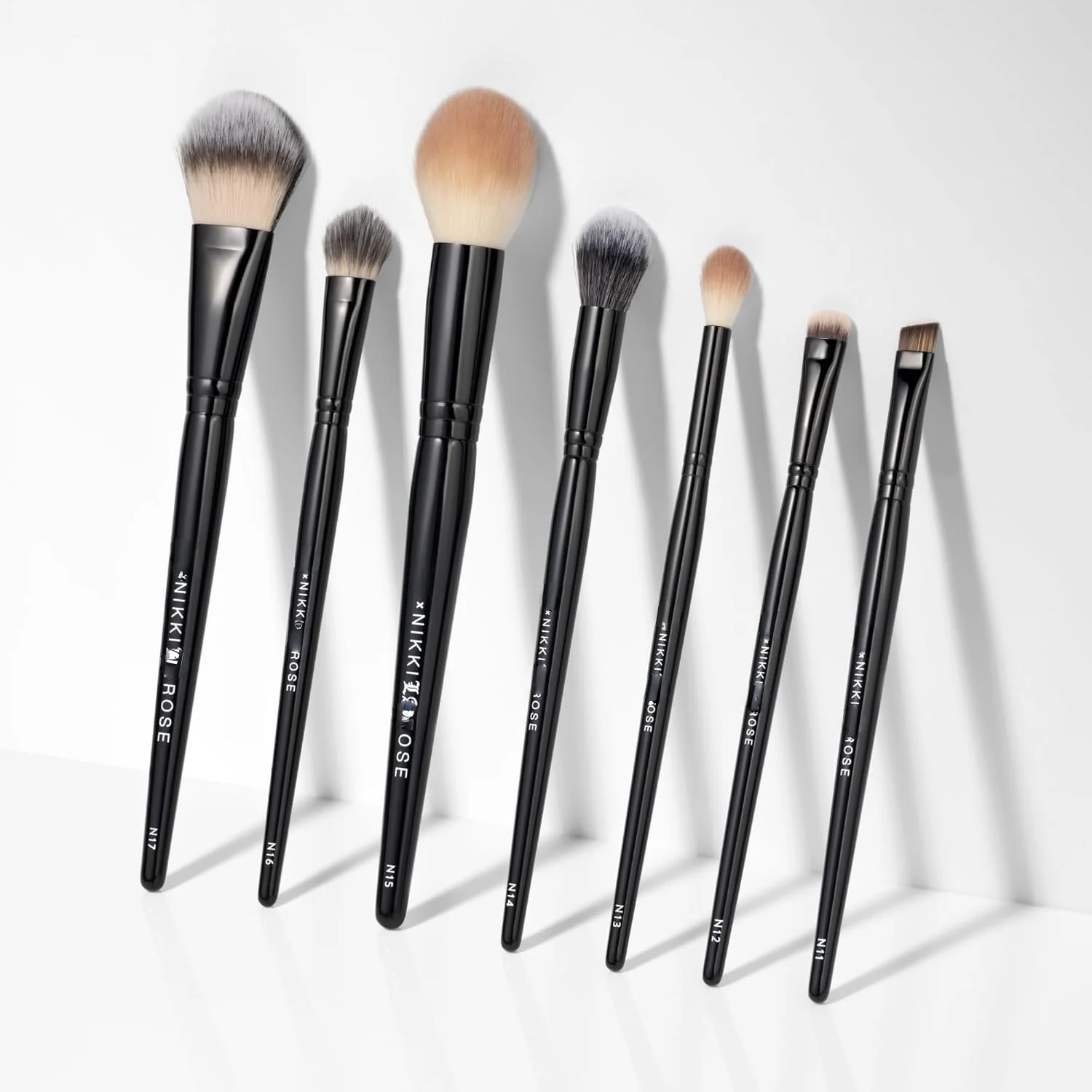 BKNikki Pro Artist Makeup Brush Set 7PCS Professional Face Powder Blush Eyeshadow Brow Liner Cosmetic Brushes