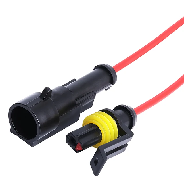 1Pin Waterproof AMP Auto Connector 18AWG Male Female with Wire Quick Disconnect for Truck DJ7011-1.5-11/21 OEM 282079-2/282103-1 2