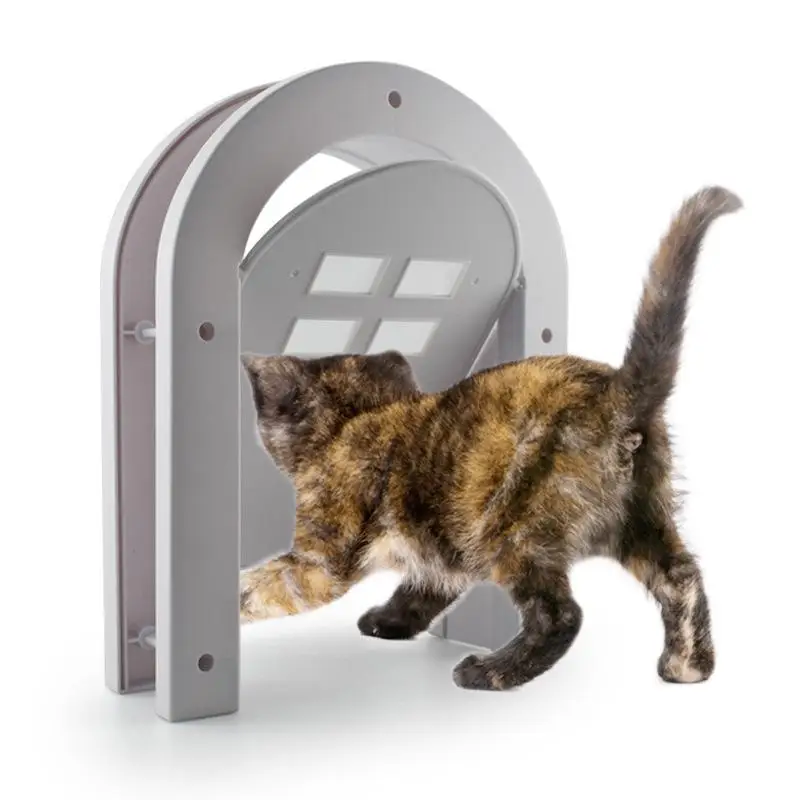 1Pc Abs Plastic Pet Cat Dog Screen Door Free Entry Magnetic Door with Window Pet Accessories for Wooden 24X4X29Cm Flap