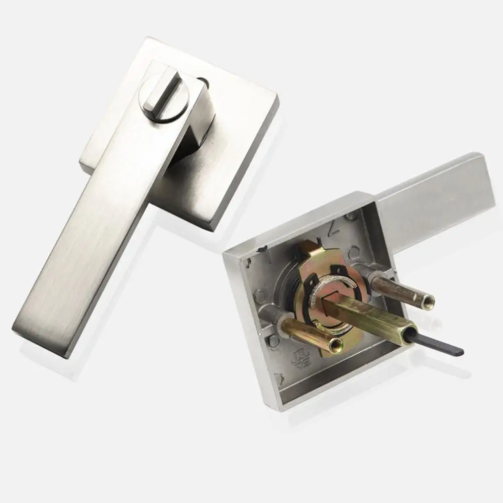 Door Handle Door Handle Lock Square Channel Privacy Mask Interior Bedroom Room Bathroom Three-Bar Spherical Lock