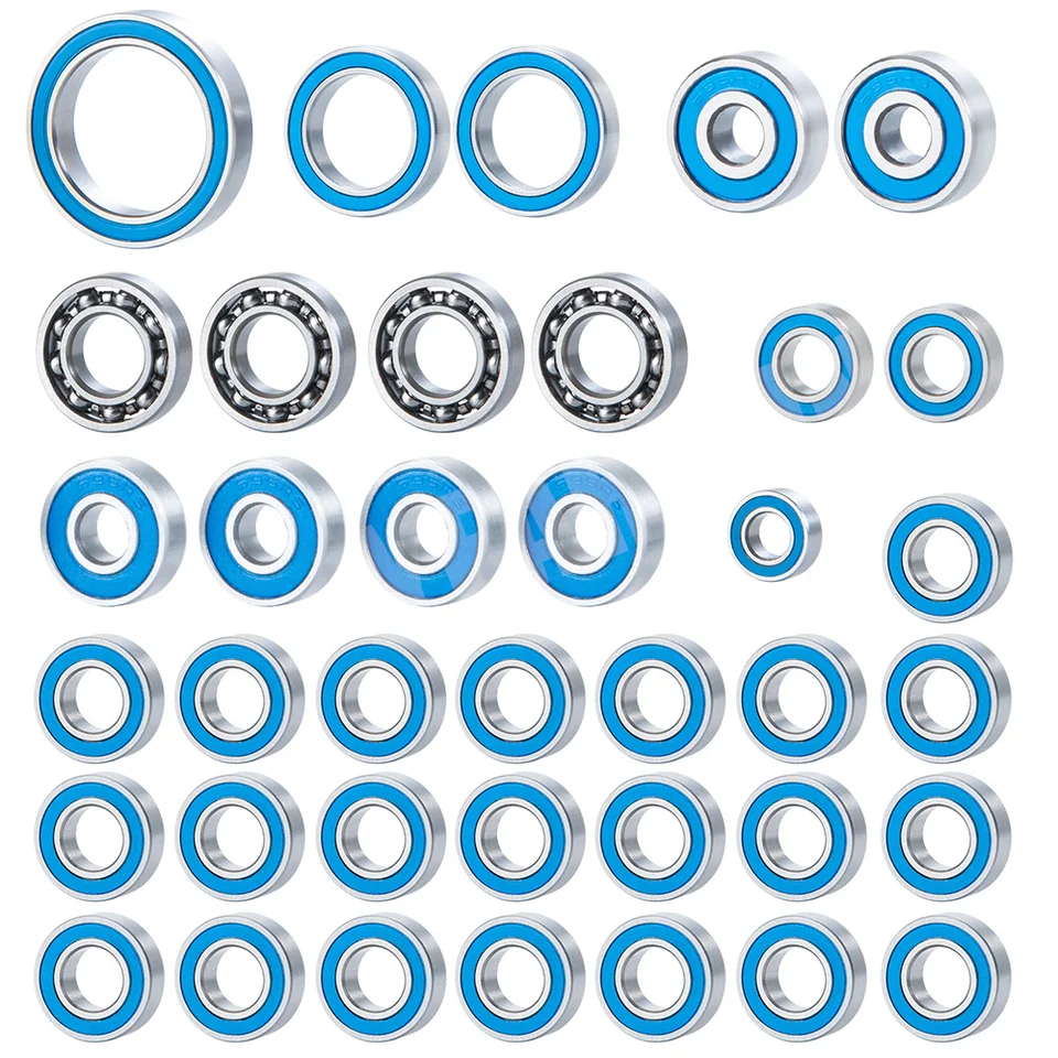 Set 38 Cuscinetti A Sfere In Acciaio Per Axial SCX10 III AXI03007 – RC Crawler, Gomma Blu