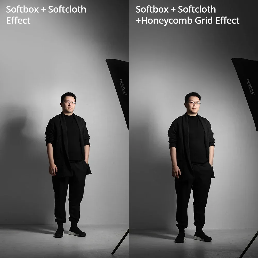 Photography Softbox Bowens Mount Softbox Portable Softbox 22x90cm 9"x 35" 30x120cm 12"x47" 35x160cm 14"x63" Rectangle Strip Softbox Honeycomb Grid (Does not include softbox)
