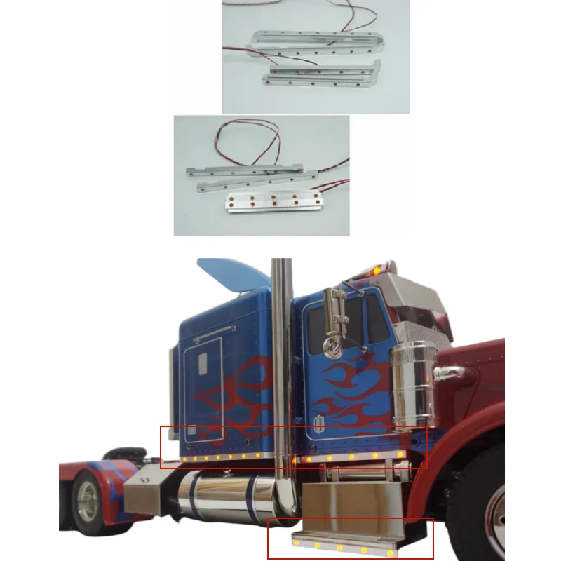 Tamiya Dg Led Light Bar Side Lamp Strip Per 1/14 Tamiya Rc Truck King Hauler 56301 Trattore Tamiya Lesu Trailer Parti Di Aggiornamento