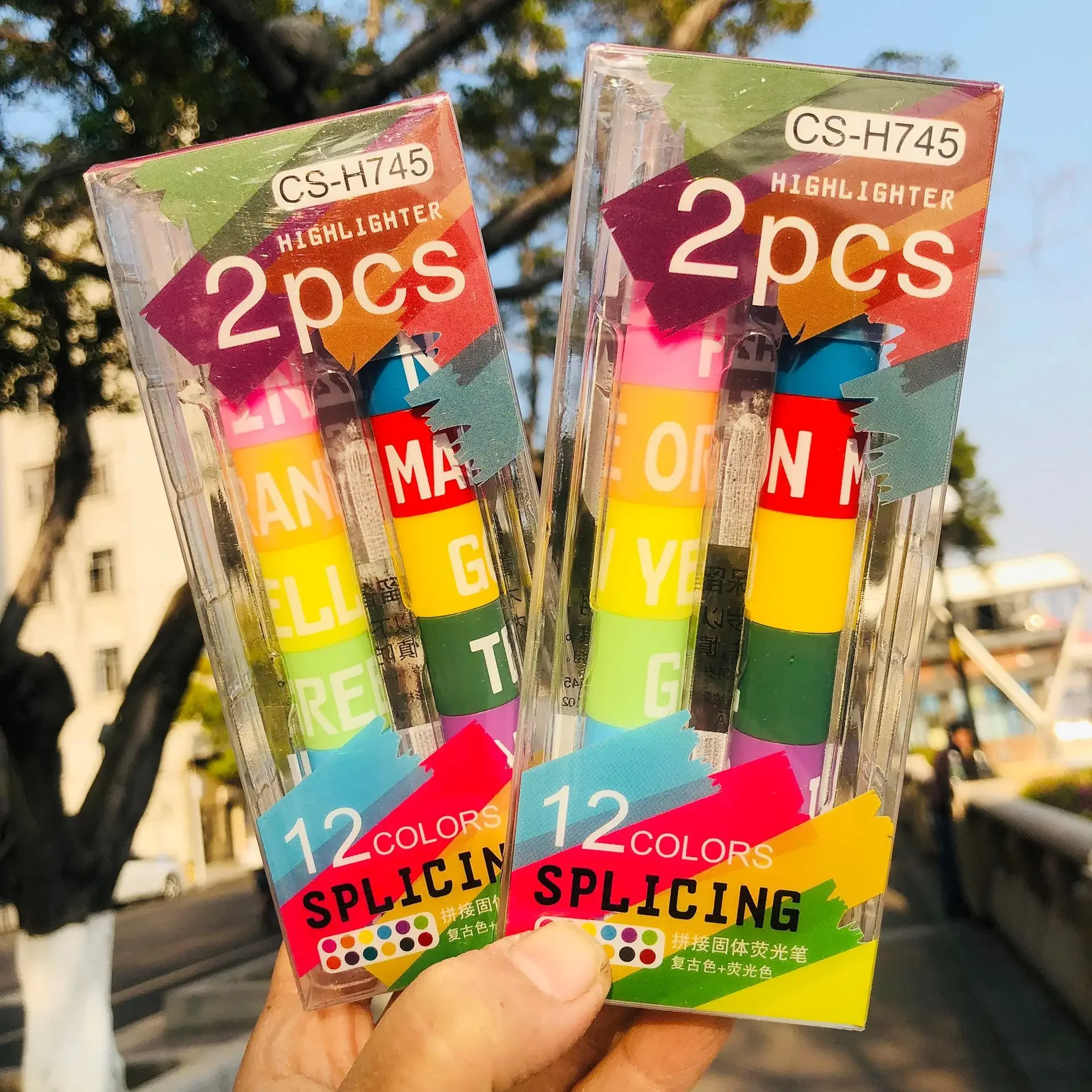 Cute 6 In 1 Oil Painting Stick Professional Kids Splicing Block Graffiti Drawing Wax Caryon Colored Pencils Art School Supplies color pencils oil painting sticks